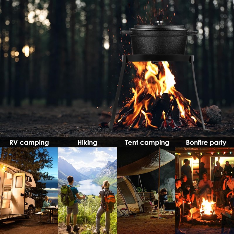 Campfires Tripod Stand Stable Fire Tripod Cast Iron Open Camping