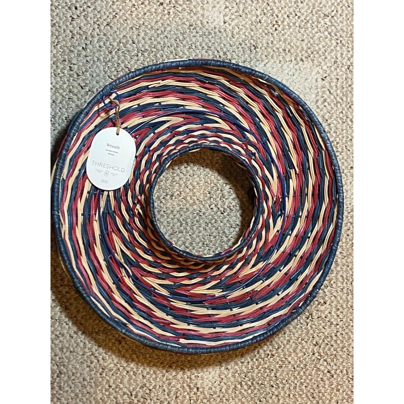 Threshold New Threshold Round Handcrafted Rattan Wreath Floral Decor 16"