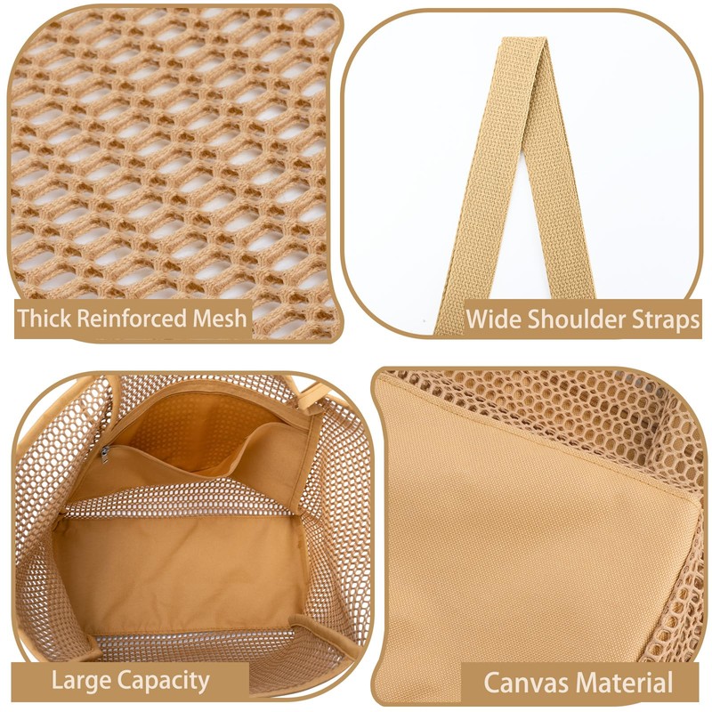 Iioscre Beach Bag for Women, Causal Hobo Handbags with Zipper