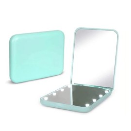N/A Kintion Pocket Mirror, 2Sided 1X/3X Magnification LED Compact Makeup Mirror Cyan