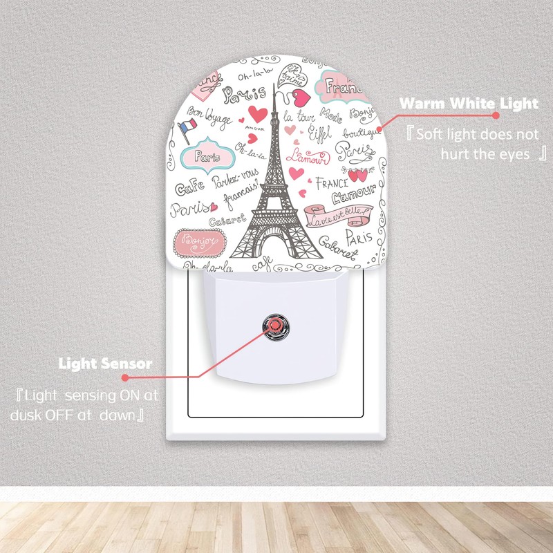 Axxitude Eiffel Tower Paris Night Lights Plug into Wall for
