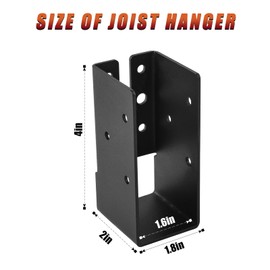 24 Pcs Concealed Joist Hangers,2"x4" Outdoor Trim Concealed Flanges,Framing Bracket,Railing Brackets,Q235B Steel Powder-Coated Joist Hanger Fit for Beam,Swing, Handrail,Fence
