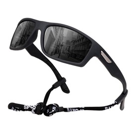 SKYWAY Polarised Sunglasses Men Sports Glasses Cycling Glasses Men Women for Baseball Running Cycling Fishing Golf UV400 Protection Sunglasses, 1 x black.