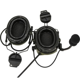 HEARFALCOM Tactical Comta III Headset Helmet ARC Rail Adapter Bracket Version with U94 PTT Adapter Compatible with Baofeng UV-5R, UV-82 Walkie Talkie for Airsoft Sports（FG）