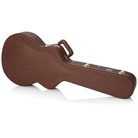 Gator Cases Deluxe Hard-Shell Wood Case for 335 Semi-Hollow Guitars; Brown Exterior (GW-335-BROWN)