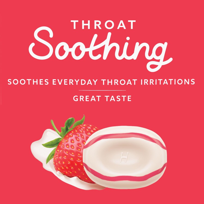 HALLS Throat Soothing (Previously HALLS Breezers) Creamy Strawberry Throat Drops,