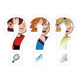 Spreadshirt Die Drei Fragezeichen Kids Silhouette Sticker, 10 x 10 cm, Transparent Glossy