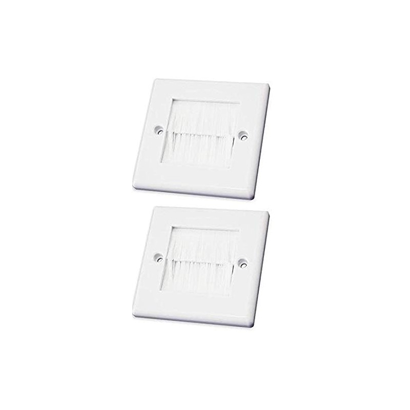 electrosmart White Single Gang Brushplate with White Brushes/Brush Strip Wallplate/Wall