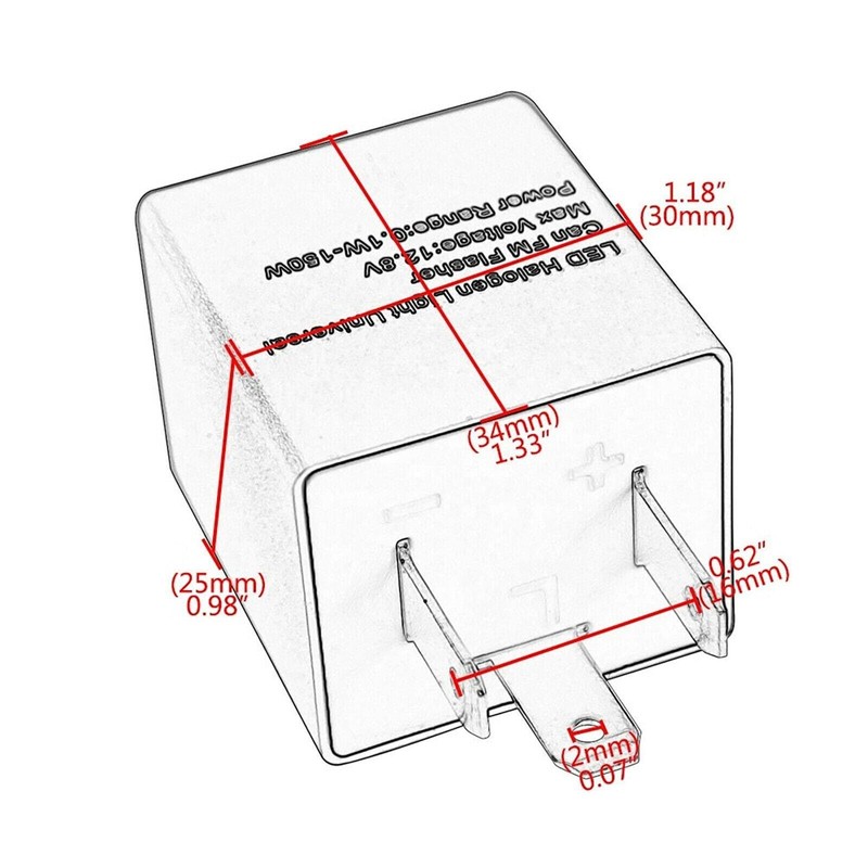 TDR 3-Pin LED Flasher Blink Speed Adjustable Relay For Motorcycle