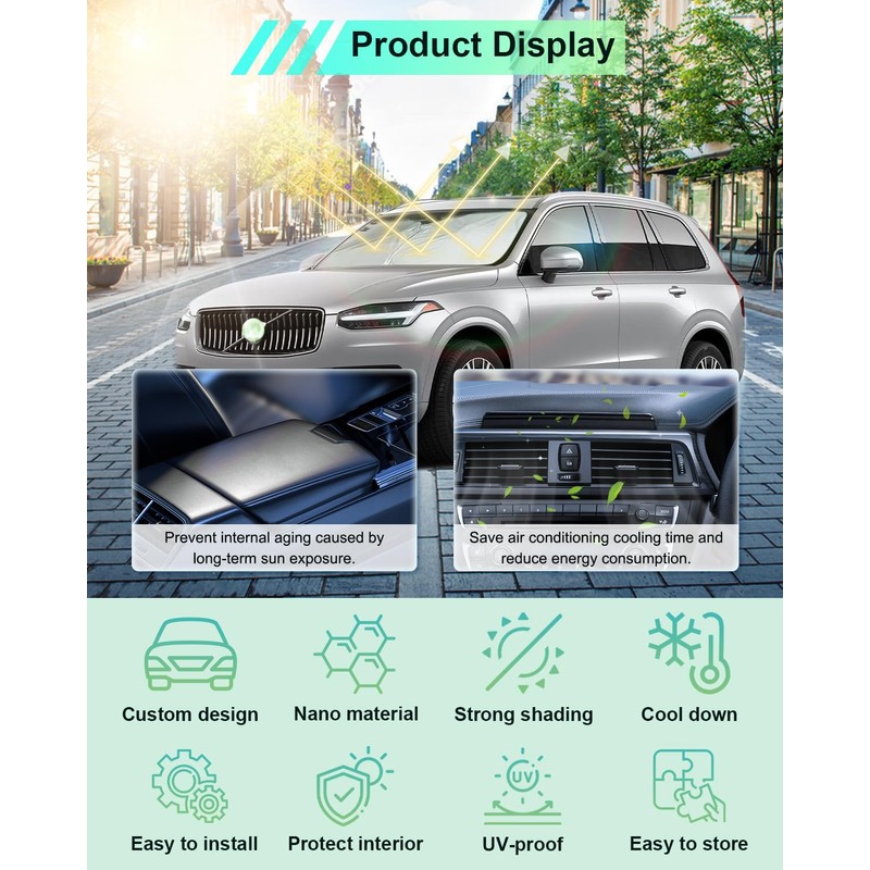 GAFAT For XC90 2016-2024 2025 Sun Protection Front Windscreen Inside,