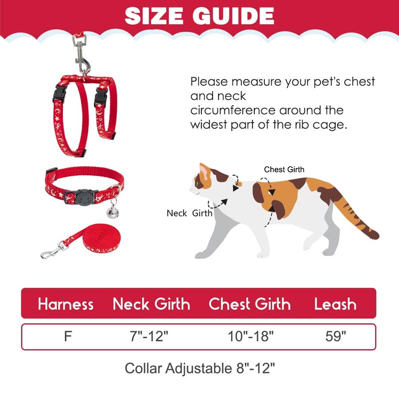 PAWCHIE Cat Harness with Leash and Collar Set - Escape