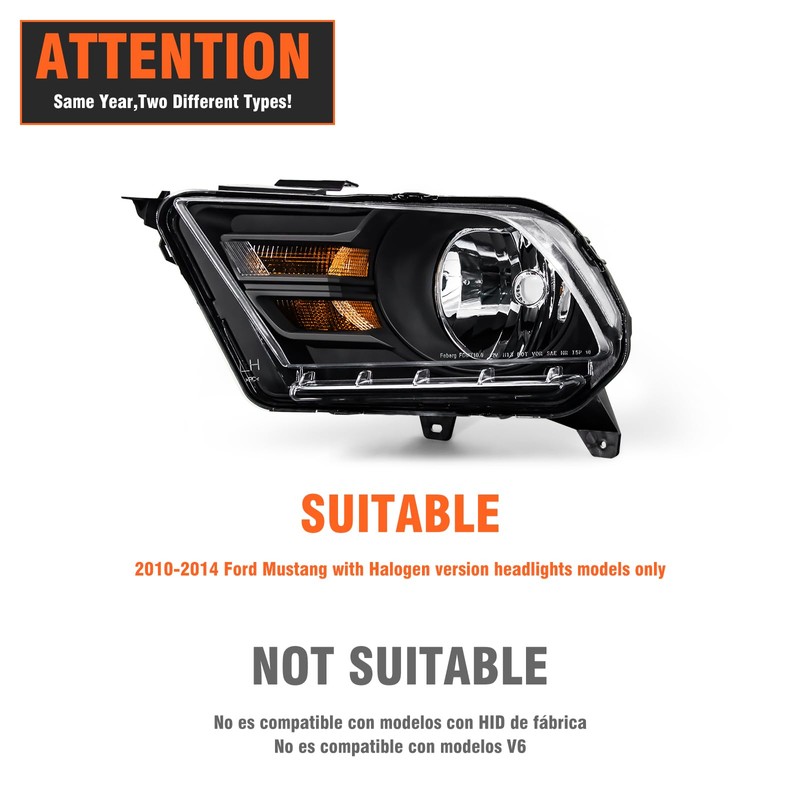 AXLAHA Headlight Assembly for 2010 2011 2012 2013 2014 Ford