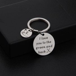 Zuo Bao Golf Jewellery Golfer Gift I Love You to The Green and Back Keyring Gift for Golfers, Green, M, Green