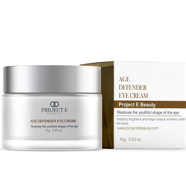 Project E Beauty Age Defender Eye Cream Brightens and Smooths Under Eyes Reduces Puffiness and Dark Circles Anti-Ageing Moisturising Wrinkle Smoothing Eye Cream 15g 15g