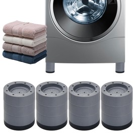 Pack of 4 Washing Machine Foot Pads, Anti-Vibration Mat, Vibration Damper Pads, Washing Machine Feet Rubber, Vibration Damper for Wax Machines and Dryers, Non-Slip and Noise Reducing (8 cm)