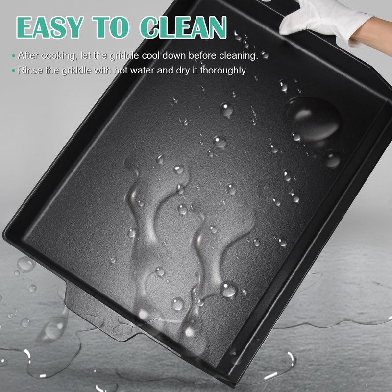 Hiorucet 23'' x 16'' Cast Iron Griddle for Gas Grills