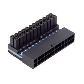 JSER ATX 24Pin Female to 24pin Male 90 Degree Power Adapter Compatible for Mainboard Motherboard Desktops PC Supply