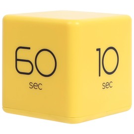 mooas Cube Timer (Yellow), Timers Cube Flip Block Timers Productivity Gravity Sensor Time Management for Kids ADHD Classroom Kitchen Desk Workout Cooking Study 10, 20, 30, 60 Seconds Timer Setting