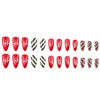 Almond Christmas Press on Nails Glossy Red Fake Nails with