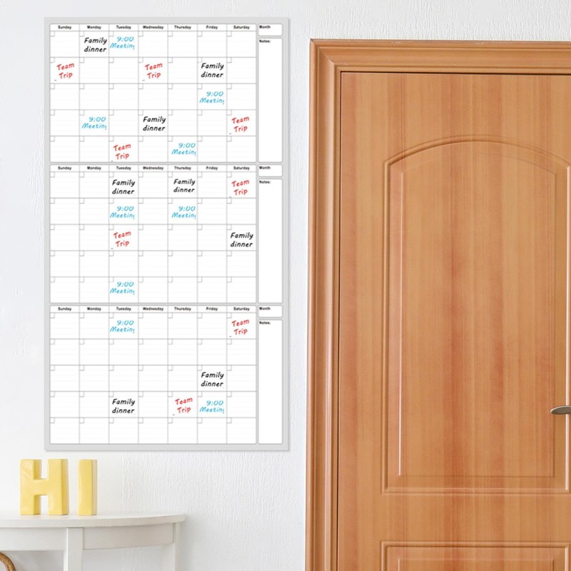 Large Dry Erase Calendar - Unlimited Dates Calendar Whiteboard,Large Quick