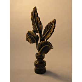 Lite Accents Lamp Finial-4 LEAVES-Aged Brass Finish, Highly detailed metal casting,FS