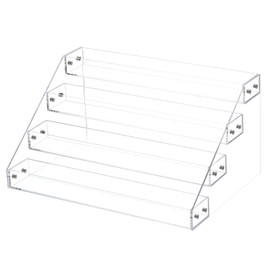 uxcell Acrylic Spice Rack Organizer for Cabinet, 4 Tier Clear Spice Rack Shelf Seasoning Can Organizer Spice Drawer Organizer for Countertop Cabinet Storage Pantry Kitchen Organization