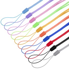 wisdompro 20 Pack Hand Wrist Strap Lanyard, 7 Inch Short Colourful Nylon Lanyard String for USB Flash Drive, Keys, Keychain, ID Badge Holder - 10 Assorted Colours