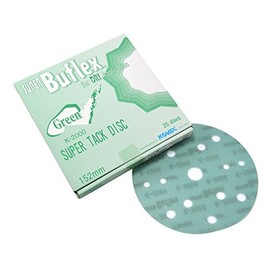 Eagle Abrasives Super Buflex Flexible Dry 6 inch Sanding Discs, Green K-2000, 15 Holes, Hook & Loop, 193-1565, 25 Discs