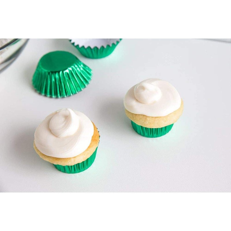 Fox Run Green Foil Bake Cups, Mini, 48 Cups