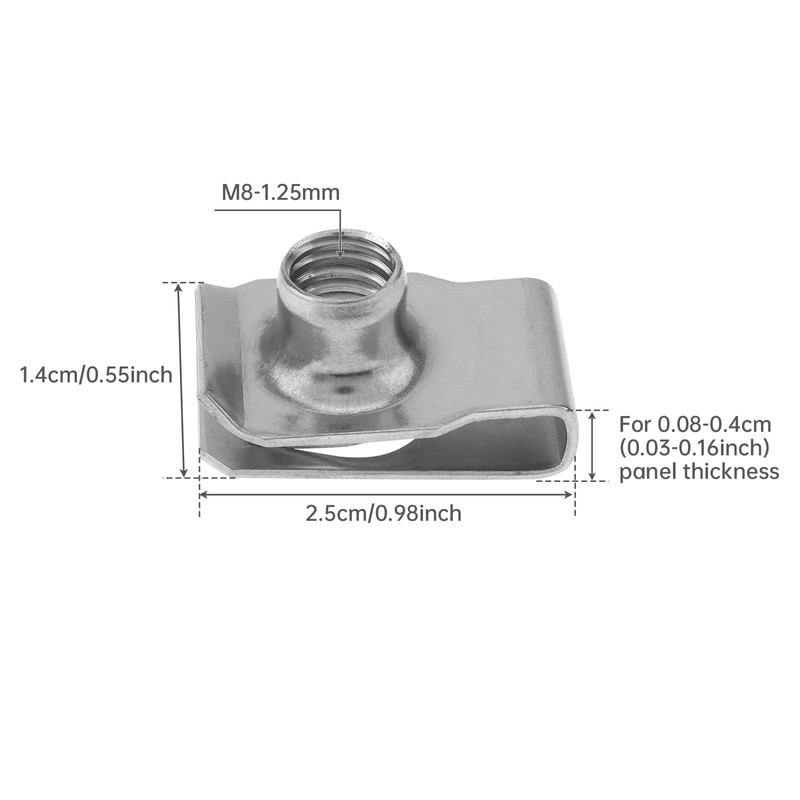 Smgda U Nut M8 1.25 Clip On Nut U Shape