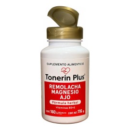 Tonerin Plus Argum Remolacha Magnesio Y Ajo Formula Herbal 160 tabletas Sin Sabor, circulacin, varices, presin.                                       