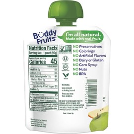 Buddy Fruits Snacks To Go Orchard Blend Unsweetened Applesauce 3.2oz Pouch (18pk) Gluten-Nut-Dairy-Preservatives-BPA Free, Non GMO, Kosher