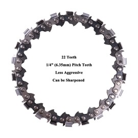 TWOMEM 4 Inch Replacement Chains, for Wood Carving Chain Disc 22 Teeth Compatible With 4 Inch Or 4-1/2 Inch Angle Grinders Chainsaw Wheel - 2 Pcs
