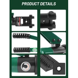 UTZIKO 16 Ton Hydraulic Wire Crimper Battery Cable Lug Terminal Crimping Tool WIth Standard US cable Dies,Crimps 6 AWG to 600 MCM, Cable Crimping Tool ​with 13 Pairs of Standard US cable Dies