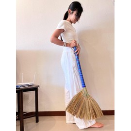 (2 Packs) Vietnamese Straw Brooms - 40" Indoor Brooms with Natural Bristles for Sweeping, Cleaning, and Home Decor
