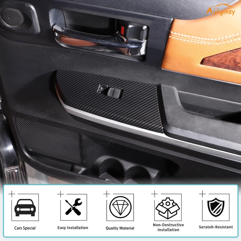 Car Door Window Glass Lift Button Panel Trim Cover Compatible