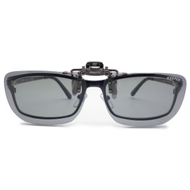 Cliponkeeper 9338 Polarized Front Clip-on Sunglasses, Sunglasses, UV Protection, Ultra Lightweight, Flip-up Type, Large, Cool, polarized light smoke