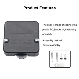 Door Contact Switch, LED (Low Voltage) or 230 V (High Voltage) On/Off, Snap Switch, Chest Switch, Door Switch Button, Bar Switch, Cabinet Switch, Furniture Switch, On Switch, Black