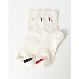 Hazzys (신세계센텀점)여성 화이트 중목 양말 3족 세트 HISS5E221WT Shinsegae Centum Women's White Medium-Length Socks 3-Pair Set HISS5E221WT
