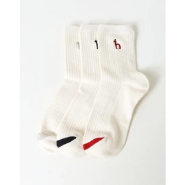 Hazzys (신세계센텀점)여성 화이트 중목 양말 3족 세트 HISS5E221WT Shinsegae Centum Women's White Medium-Length Socks 3-Pair Set HISS5E221WT