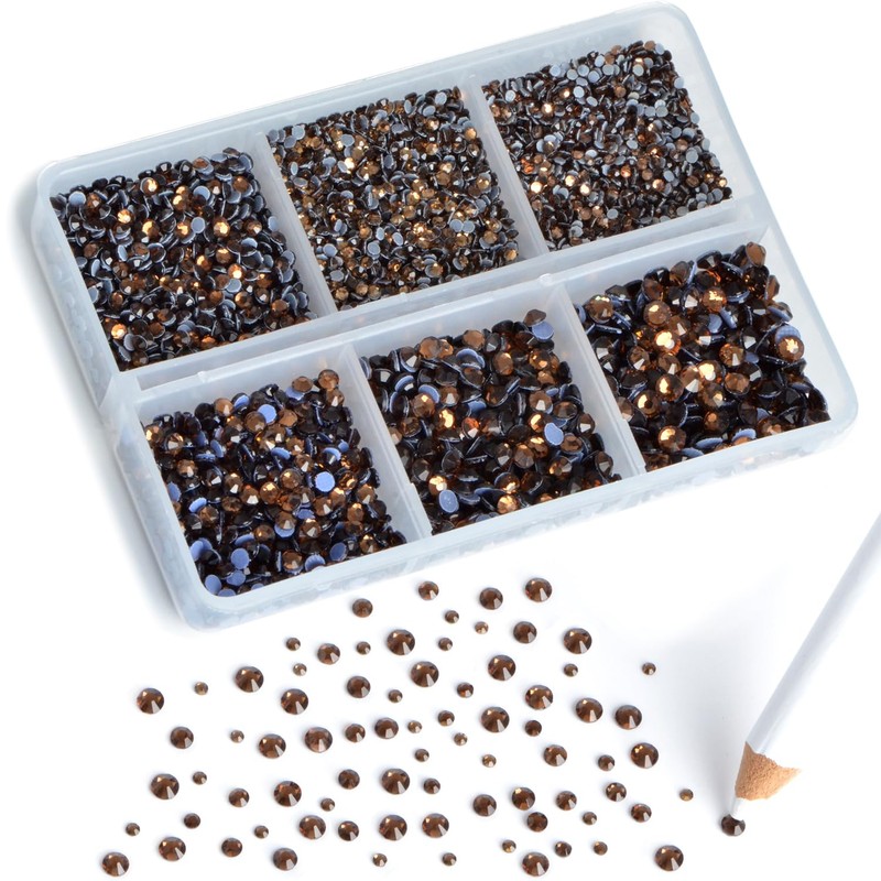 8000pcs Hotfix Rhinestones Flatback,Rhinestones for Crafts Clothes Mixed 6 Sizes,