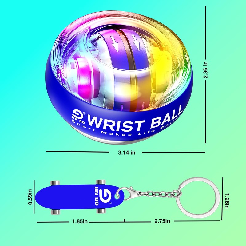 Wrist training ball, self-starting gyro forearm exerciser power ball and