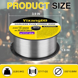 2-Pack 0.030" Flux Core Welding Wire, E71T-GS Low Splatter Gasless Mild Carbon Steel Mig Welding Wire, Compatible With Most Welder, 2-Pound Each