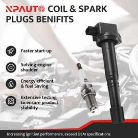 Ignition Coil Pack and Spark Plugs Kit fit for L4 2.4L 2008 2009 2010 2011 2012 Honda Accord, Honda CR-V CRV Civic SI Crosstour, 2013 2014 2015 Ac-ur-a ILX 2.4, UF602, Set of 4
