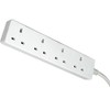 Slamtech® 2m White 4 Gang Power Strip Extension Cord Mains