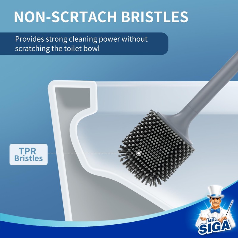 MR.SIGA Wall Mounted Toilet Brush and Holder Set for Bathroom