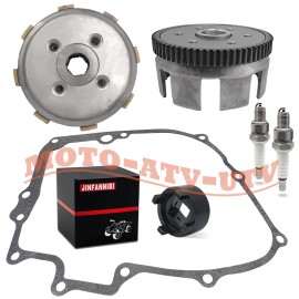 JINFANNIBI Clutch Plate Basket Hub Spanner Tool Gasket & Spark Plugs for Honda Rebel 250