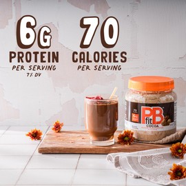 PBfit 24 Ounce Peanut Butter Powder Chocolate Flavor, Cocoa Powdered Peanut Butter Spread From Real Roasted Peanuts and Cocoa, 6g of Protein 7% DV, Gluten-Free, 70 calories, 88% less fat (Pack of 1)