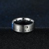 INRENG 8mm Men's Women's Stainless Steel Spinner Ring Alphabet Number
