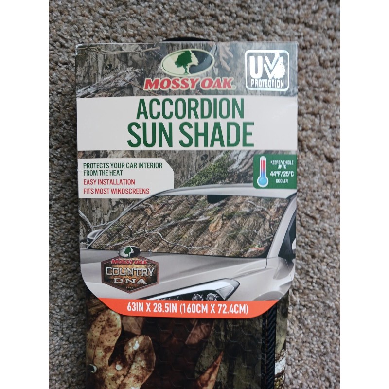Mossy Oak Accordion Sun Shade 63x28inches